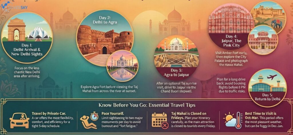 Golden Triangle Delhi Jaipur Agra Infographic